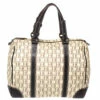 Carolina Herrera Beige/Brown Monogram Canvas And Leather Andy Boston Bag Women