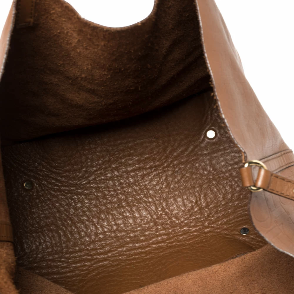 Carolina Herrera Brown Monogram Leather Matryoshka Tote Women