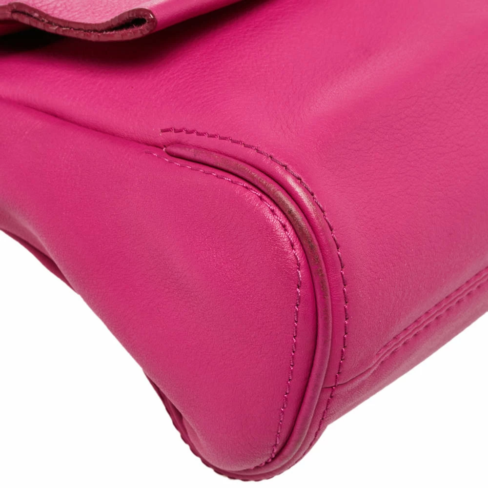 Carolina Herrera Pink Leather Mini Minuetto Top Handle Bag Women