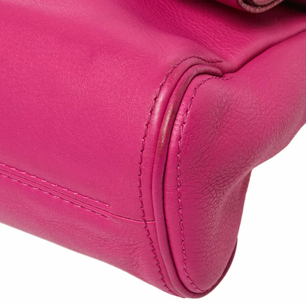 Carolina Herrera Pink Leather Mini Minuetto Top Handle Bag Women