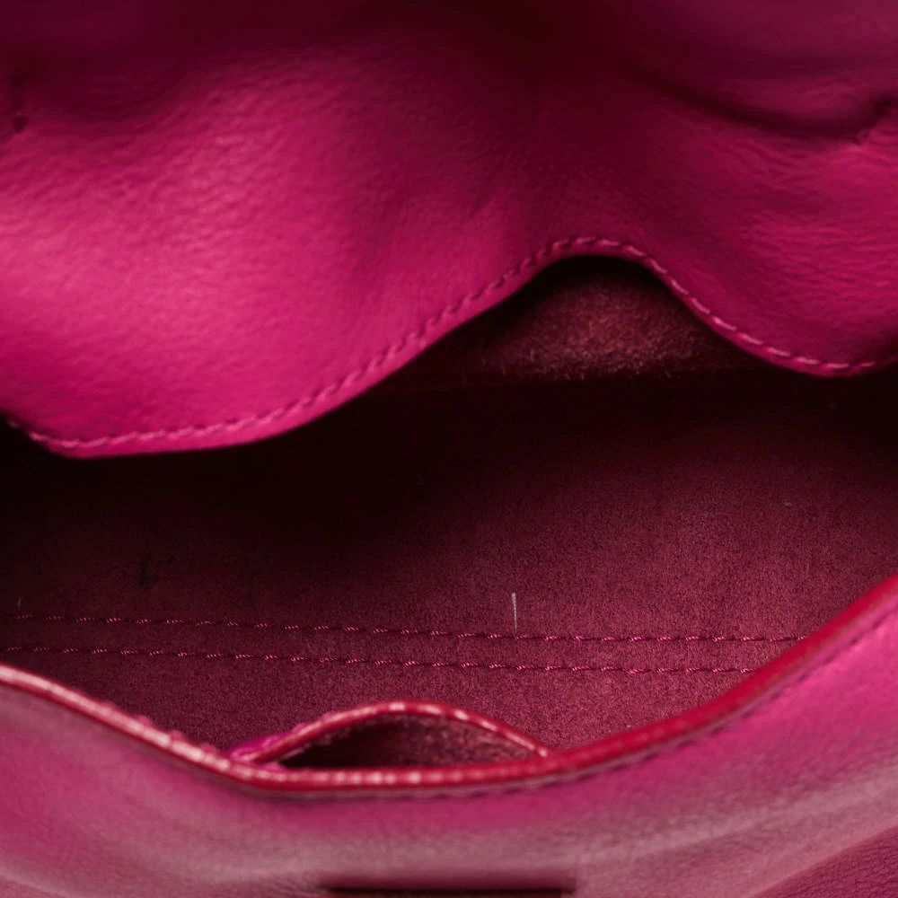 Carolina Herrera Pink Leather Mini Minuetto Top Handle Bag Women