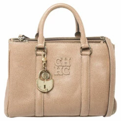 Carolina Herrera Beige Leather Small Matteo Tote Women