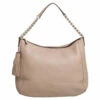 Carolina Herrera Beige Leather Chain Tassel Hobo Women