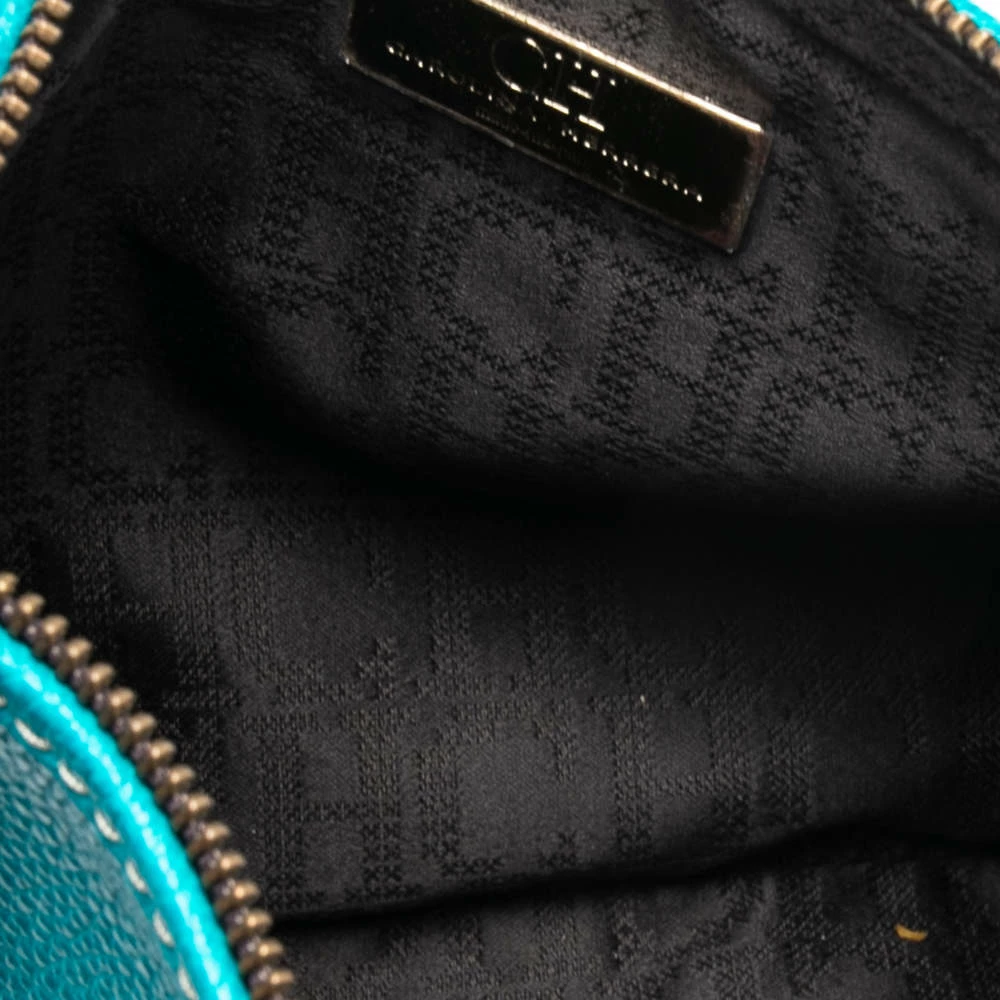 Carolina Herrera Turquoise Blue Leather Crossbody Bag Women