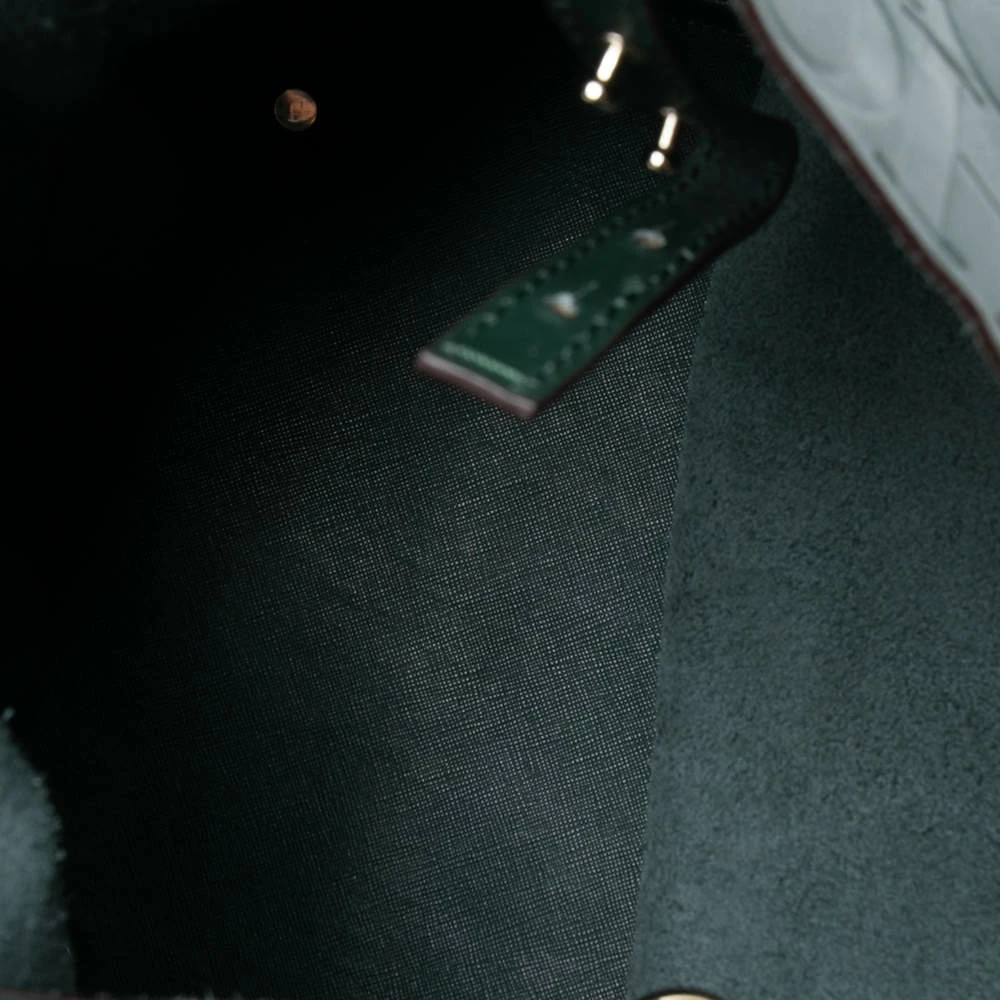 Carolina Herrera Green Monogram Leather Matryoshka Tote Women