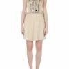 Carolina Herrera Carolina Herera Beige Plisse Crepe Embellished Tulle Cap Sleeve Dress S Women